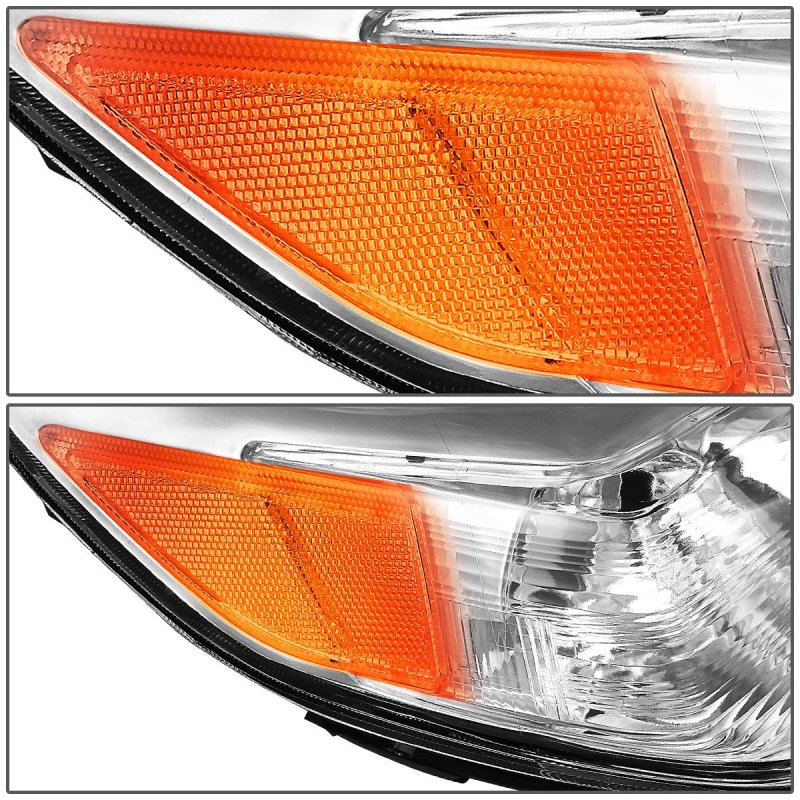 Dna Motoring Oem-hl-0050-r Chrome Amber Factory Style Right Side Projector Headlight Lamp Replacement For 11-20 Sienna