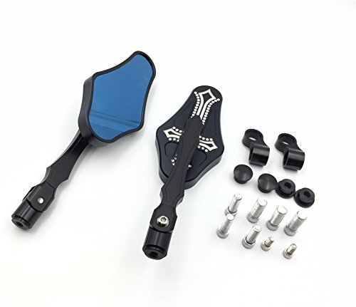 Cnc Black Rear View Side Mirrors Left And Right Cross Style For Motorcycles With 8mm Or 10mm Screw Fits Fz1 Fz6 Gsr600