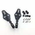 Hongk- Cnc Black Rear View Left Right Cross Style Side Mirrors Compatible With 8mm 10mm Screw Yamaha Fz1 Fz6 Suzuki Gsr600
