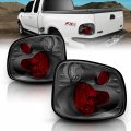Amerilite For 2001-2003 Ford F-150 Flareside Euro Gun Metal Replacement Tail Lights Brake Lamp Pair Passenger And Driver Side