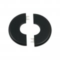 Tsnamay 2 Pcs Wall Split Flange Abs Round Self-adhesive Escutcheon Plate Buckles Design For 1 3 33mm Black 
