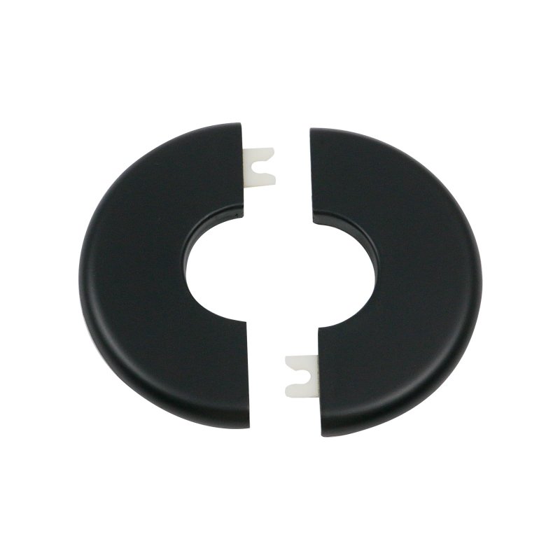 Tsnamay 2 Pcs Wall Split Flange Abs Round Self-adhesive Escutcheon Plate Buckles Design For 1 3 33mm Black