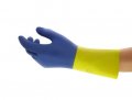 Ansell 87-224-10 Chemi-pro Neoprene Latex Gloves 27 Mil 13 In Blue Yellow Size 10 12 Pairs 