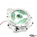 Httmt- Green Led Chrome Stator Engine Cover Guard Compatible With 99-20 Suzuk Gsx1300r Hayabusa P N Mt054a-cd Green