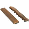 Bare Decor Ez-floor End Pin-side Trim Piece Interlocking Flooring In Solid Teak Wood Oiled Finish Set Of 8 