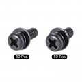 Uxcell M4 X 10mm And 12mm Carbon Steel Phillips Pan Head Machine Screws Bolts Combine With Spring Washer Plain Washers 100pcs