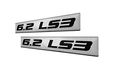 2x Pair Set 6 Ls3 Black On Silver Highly Polished Real Aluminum Emblems Of 2