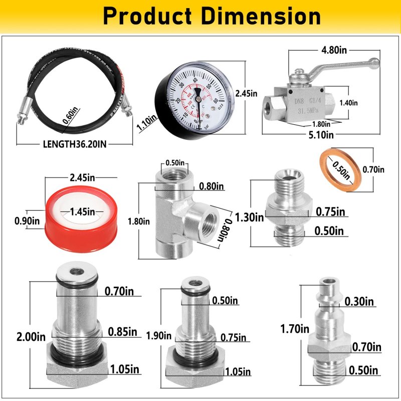 High Pressure Oil System Ipr Air Test Tool Kit For Ford Powerstroke 6 0l And 7 3l 1994 20 With 0 Icp Fitting 7 3 Gauge Meter