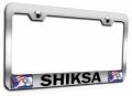 Shiksa Jewish Israel Chrome Metal License Plate Frame Tag Holder K66 