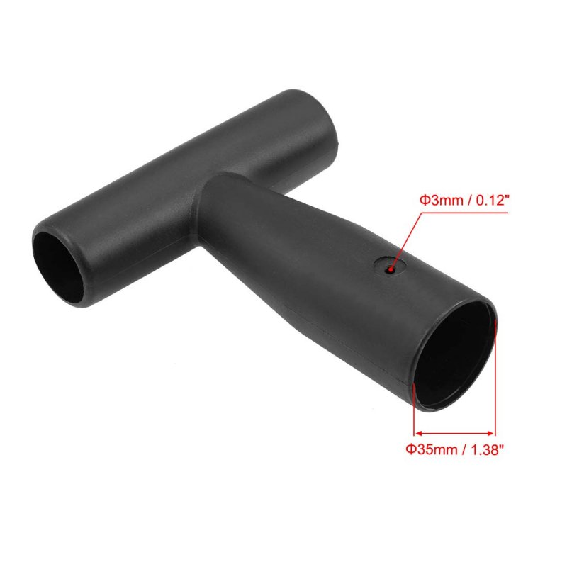 Shovel T Grip Handle 35mm Inner Diameter Pvc For Digging Raking Tool Black 2pcs