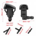 X Autohaux 4pcs Car Front Windshield Washer Nozzle Jet Spray Single Hole For Dodge Dart 2012-2018 Chrysler 300 2011-2014