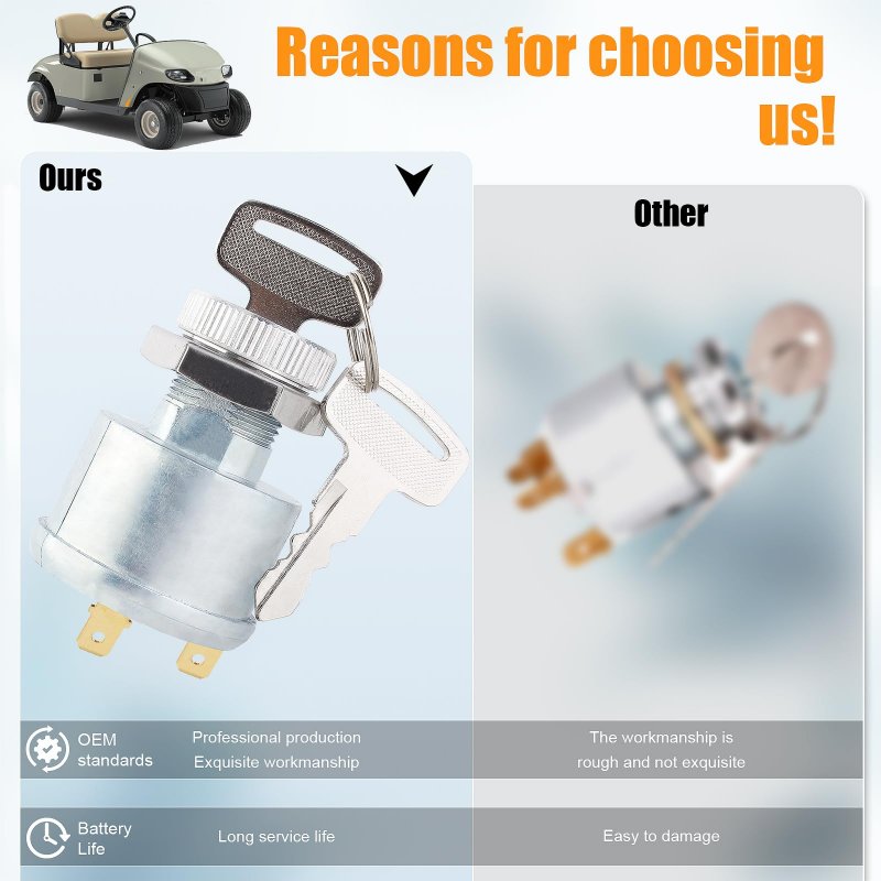 Ignition Key Switch 33639g01 For Ezgo Medalist Shuttle St 400 Woods Boundary Mav 400 Sport Express Refresher 835 1200 Cushman