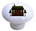 Carolina Hardware And Decor 2405 Log Cabin Ceramic Cabinet Drawer Knob 