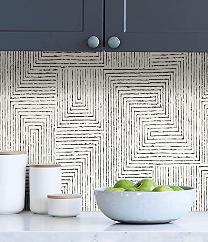 Scott Living Sls3975 Ink Peel Stick Wallpaper Black