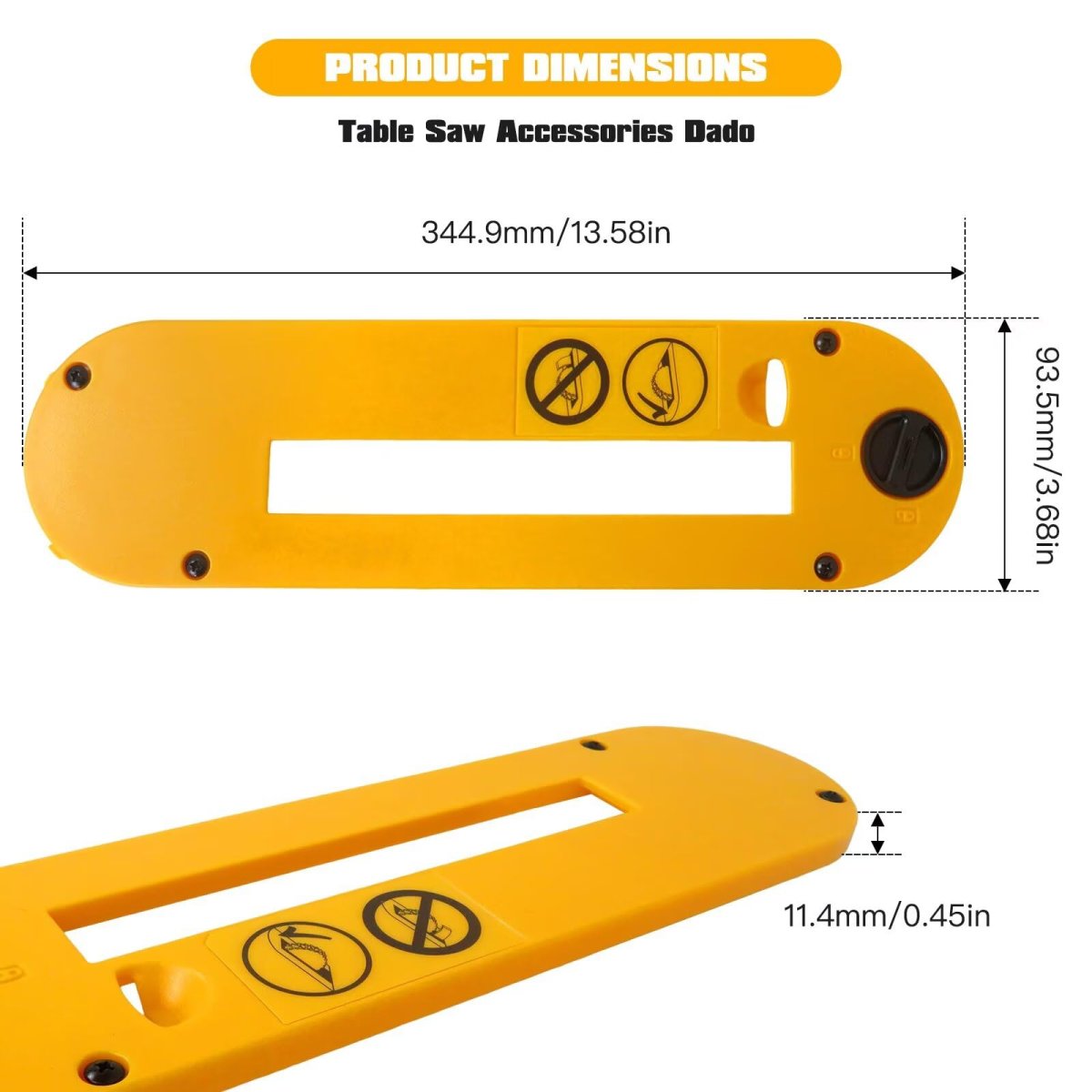 10 In Table Saw Dado Throat Plate For Dwe7490 Dwe7491 Dwe7491rs Dw744 13 5 X 3 69 0 44 Impact Resistant Pc Pbt Blend Material