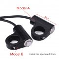 Qiilu Motorcycle Handlebar Switch Light 12v Cnc Aluminium Alloy Push Botton Waterproof Switches Fits 7 8 22mm Handlebars