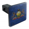 Rustic Pennsylvania State Flag Distressed Usa Tow Trailer Hitch Cover Plug Insert 