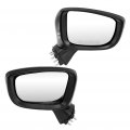 Black Driver Side And Passenger View Mirror Textured With Power Adjustment Manual Folding Turn Signal Compatible For 2016-2018
