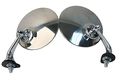 Lucas Style Door Mirrors Pair Mh3c With 108mm Convex Glass Chrome Finish Universal Round Shape For Cars M8 X 1 25 Studs 