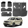 Pilot Floor Mats Car For Honda 2009-2015 All Weather Full Setgo Liner With Backrest Mat Car Accessories Heavy Duty Waterproof 