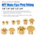 Glarks 10pcs Brass 1 2 Npt Male Pipe Plug Fitting Set Internal Hex Thread Socket Kit