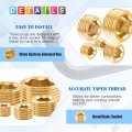 Glarks 10pcs Brass 1 2 Npt Male Pipe Plug Fitting Set Internal Hex Thread Socket Kit