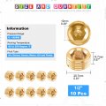 Glarks 10pcs Brass 1 2 Npt Male Pipe Plug Fitting Set Internal Hex Thread Socket Kit