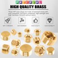 Glarks 10pcs Brass 1 2 Npt Male Pipe Plug Fitting Set Internal Hex Thread Socket Kit