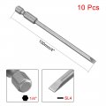 Uxcell 10 Pcs 4mm Slotted Tip Magnetic Flat Head Screwdriver Bits 1 4 Inch Hex Shank 4-inch Length S2 Power Tool