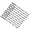 Uxcell 10 Pcs 4mm Slotted Tip Magnetic Flat Head Screwdriver Bits 1 4 Inch Hex Shank 4-inch Length S2 Power Tool