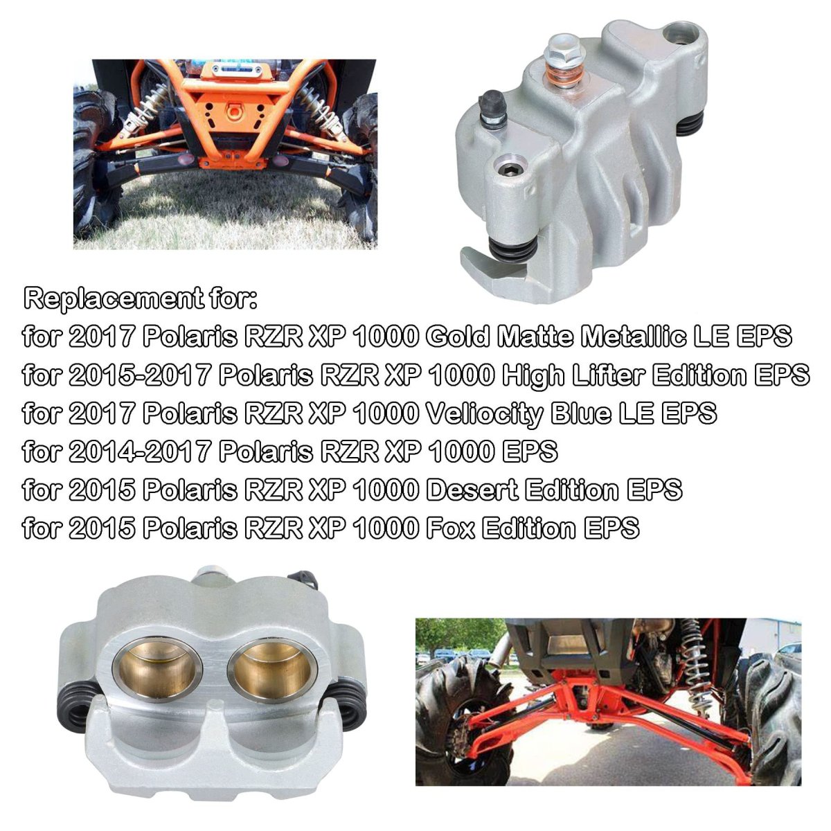 Rear Left Brake Caliper With Pads And Mounting Bracket For 2014 2015 2016 2017 Polaris Rzr Xp 1000