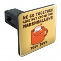Personalized Custom 1 Line Hot Cocoa And Marshmallows Best Friends Tow Trailer Hitch Cover Plug Insert