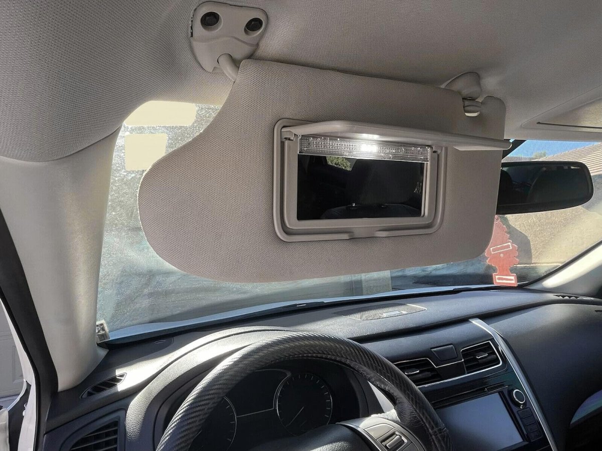 Gray Driver And Passenger Side Sun Visor Replacement With Led Light For 2013 2018 Nissan Altima Replaces 96400 3ta2a 96401 1