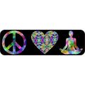 10in X 3in Peace Love Yoga Bumper Magnet Vinyl Magnetic Magnets By Stickertalk 