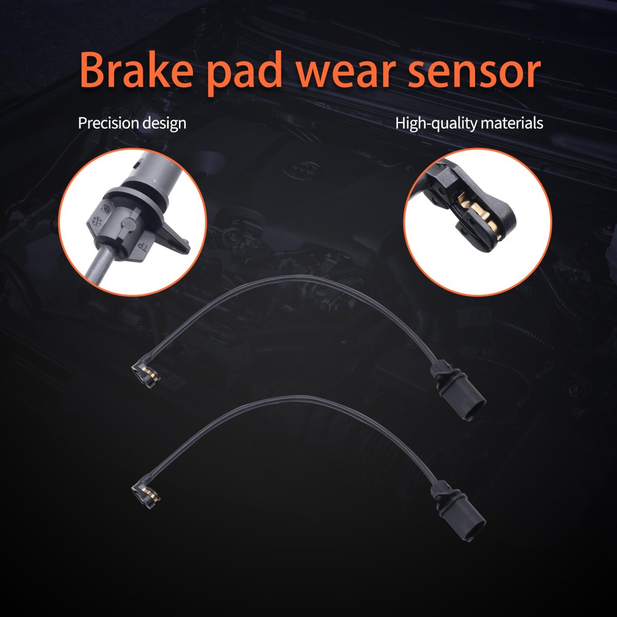 Front Brake Pad Wear Sensor 8t0907637 For Audi A4 A5 A6 A7 Allroad Q5 S4 S5 2 Pcs Set