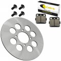 Caltric Rear Right Brake Disc With Pads Bolts Compatible Yamaha 5fk-2582w-00-00 5fk2582w0000