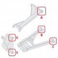 Caltric Rear Upper Or Lower Controlarm Bushing Kit Compatible With Polaris General Xp 4 1000 2020 2021 2022 2023