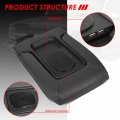 Center Console Armrest Lid Kit With Usb Ports And Wireless Charger Compatible Escalade Sierra Pickup Truck 01-07 Black