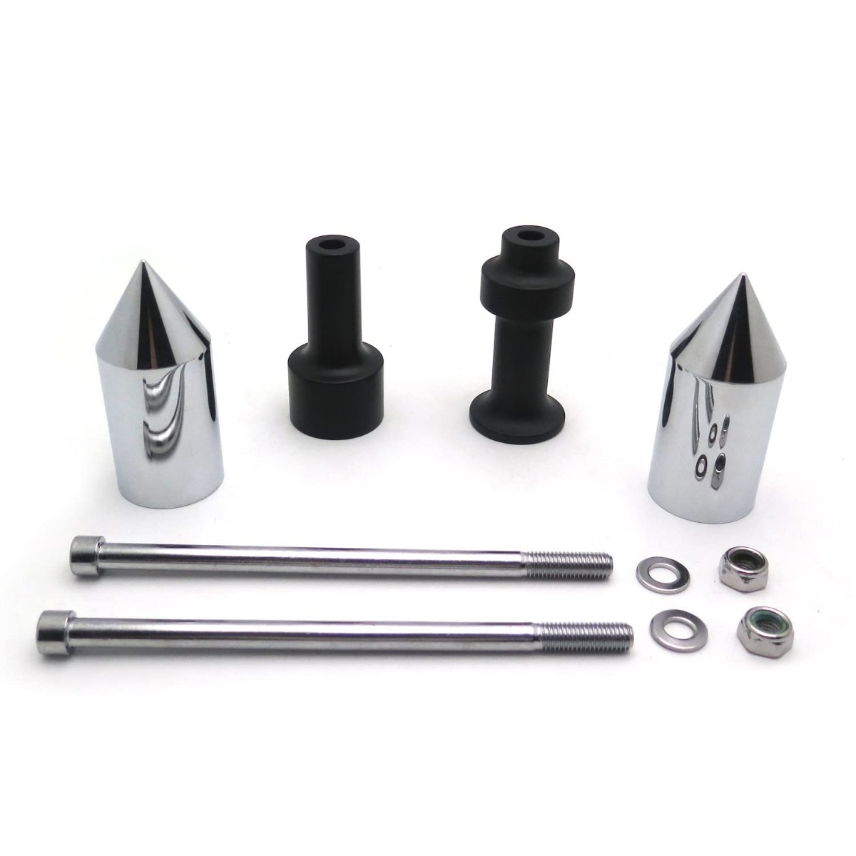 Httmt- Chrome Spike Frame Slider Crash Protector For Kawasaki Z1000 2003 2004 2005 2006 P N Mt290-028-cd