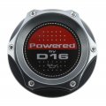 Vms Racing Gunmetal Oil Cap With Powered By D16 Emblem In Cnc Machined Billet Aluminum Compatible Honda Acura Integra Engines