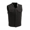 First Mfg Co Crossover Men S Motorcycle Biker Riding Black Twill Trim Vest Large Conceal Carry Pockets 