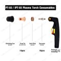 Plasma Cutting Electrode 52582 Tip Nozzle 0 9mm Diameter 51312 For Pt60 Ipt-60 Ipt60 Pk20