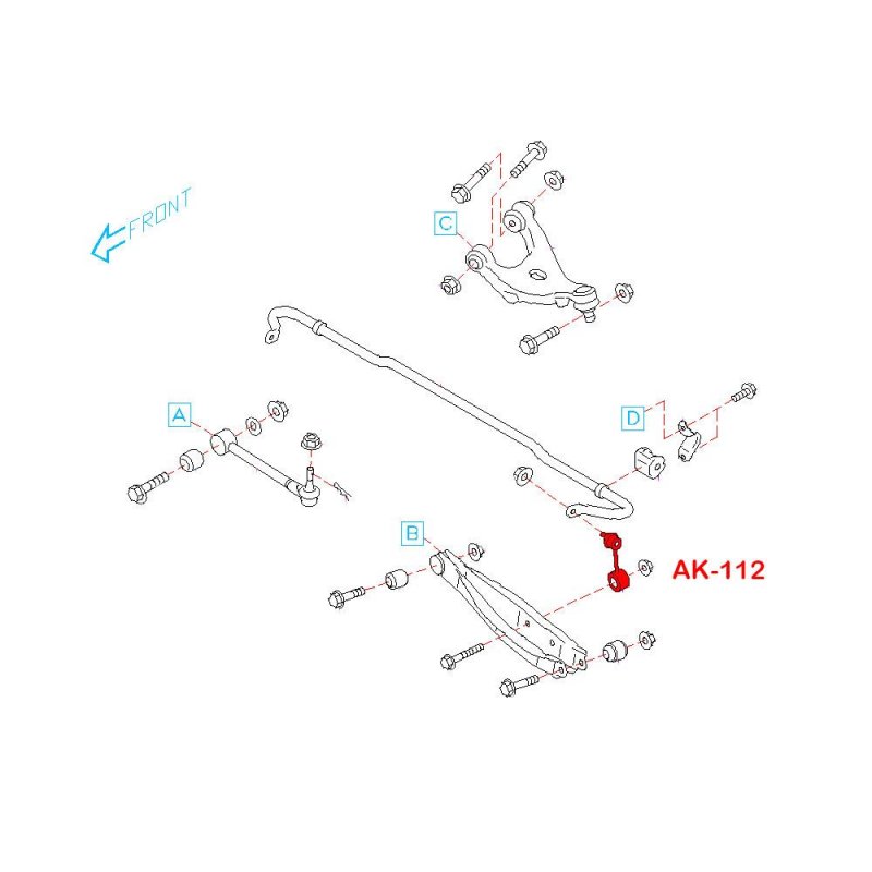Godspeed Ak-112-a Rear Adjustable Sway Bar End Links Aluminum For Subaru Brz 2013-20