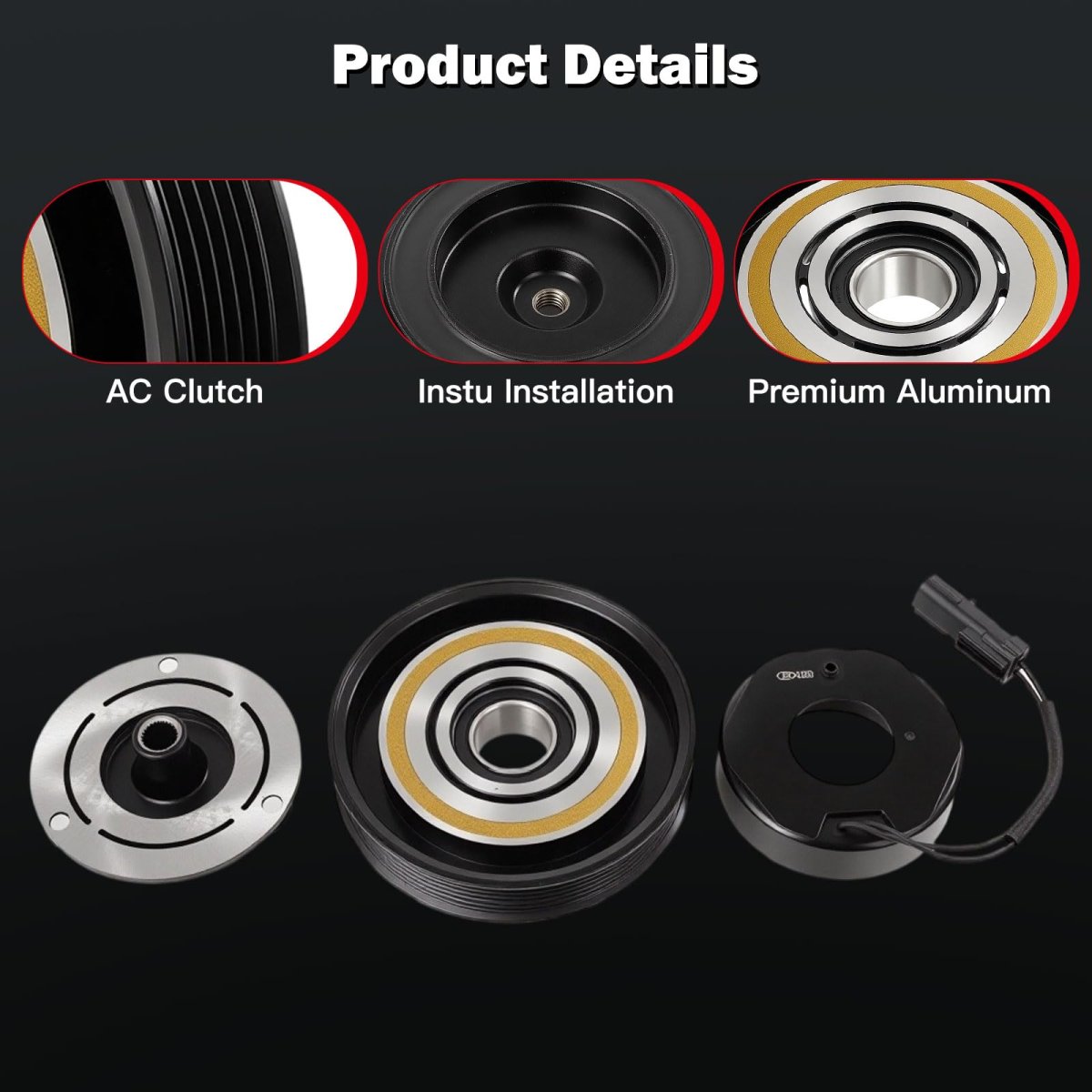 Ac Clutch Kit For Jeep Wrangler Tj 2 4l 2003 2006 Fits 10s17c Compressor Includes Pulley Bearing Hub Plate And Electromagnetic