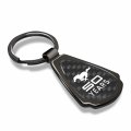 Ipick Image Compatible With Ford Mustang 50 Years Real Black Carbon Fiber Gunmetal Metal Teardrop Key Chain