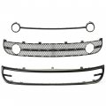Hecasa Lower Bumper Grille W Fog Light Bezel For 2001-2005 Volkswagen New Beetle Replacement Vw1036104 Vw1094111 Vw1044102