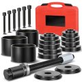 Auto Dynasty Wheel Bearing Puller Tool Set 19pcs Press Kit With Sliding Screws Universal Bushings Sleeves For Front Drive 