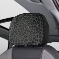 Foruidea Black Leopard Print Car Seat Headrest Cover Set Of 2 Pack Truck Suv Van Head Rest Protector Covers Universal Fit