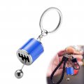 Gunhunt 1 Pc Car Shifter Keyring 6 Speed Gear Clip Universal Polished Metal Collectible Key Chain Creative Model Blue 