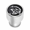 Ipick Image For Dodge Srt Hellcat In Black On Shining Silver Aluminum Tire Valve Stem Caps